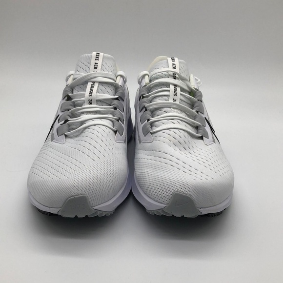 Nike Air Zoom Pegasus 38 Shoes Men's White Black (CW7356-100) - Picture 2 of 5